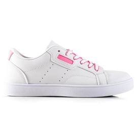 TRENDI Zapatillas clásicas con cordones blanco rosa