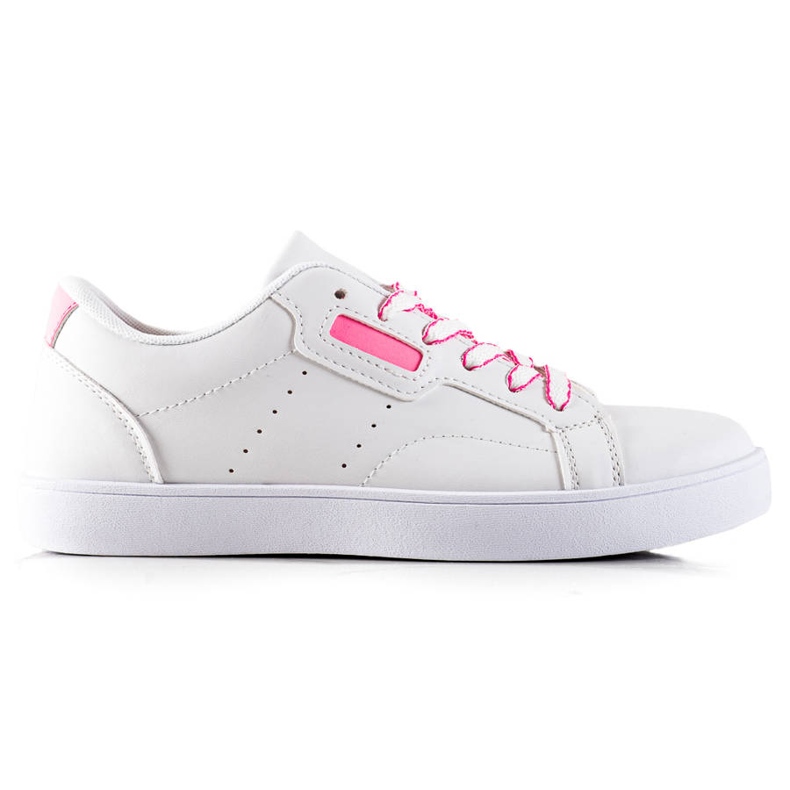 TRENDI Zapatillas clásicas con cordones blanco rosado
