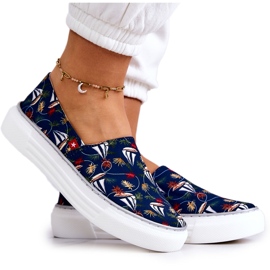 Zapatillas Mujer Slip On Memory Foam Big Star JJ276016 Azul Marino multicolor