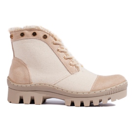 S. BARSKI Beżowe Traperki S.BARSKI beige S. BARSKI Beżowe Traperki S.BARSKI beige