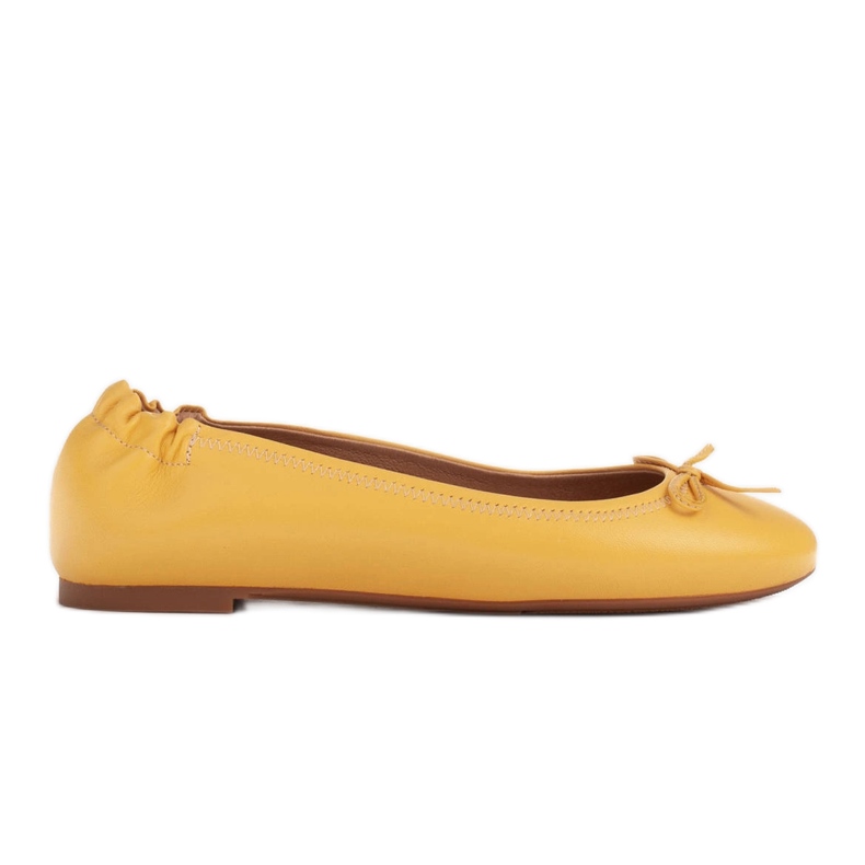 Marco Shoes Bailarinas confeccionadas en delicada piel flor amarillo