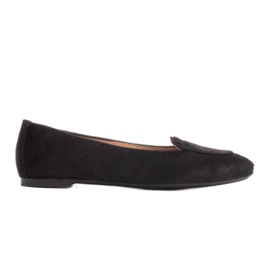 Marco Shoes Bailarinas de cuero con pelo negro