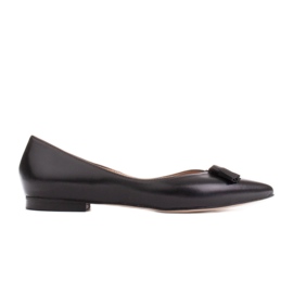 Marco Shoes Bailarinas de piel con flecos decorativos negro