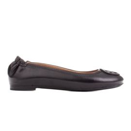 Marco Shoes Bailarinas con adorno de piel plana negro