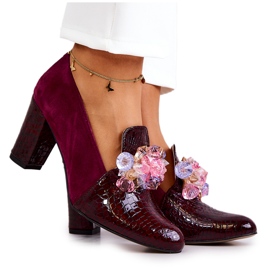 Zapatos De Salón De Piel De Serpiente De Ante Con Adorno Mallory Granate rojo Zapatos De Salón De Piel De Serpiente De Ante Con Adorno Mallory Granate rojo