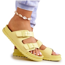 S.Barski Pantuflas De Goma Corina Amarillas Con Hebilla amarillo