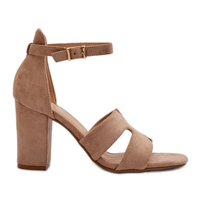 Tacones altos de condición de camello de gamuza marrón