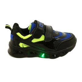 ADI Sports Shoes LED Glowing Velcro News 22DZ32-4836 Royal negro azul verde