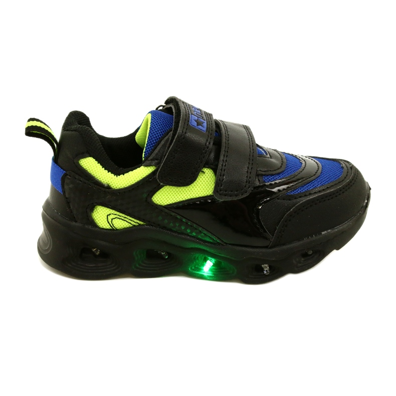 ADI Sports Shoes LED Glowing Velcro News 22DZ32-4836 Royal negro azul verde