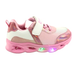 ADI Sports Shoes LED Glowing Velcro News 22DZ32-4837 Rosa / Blanco rosado