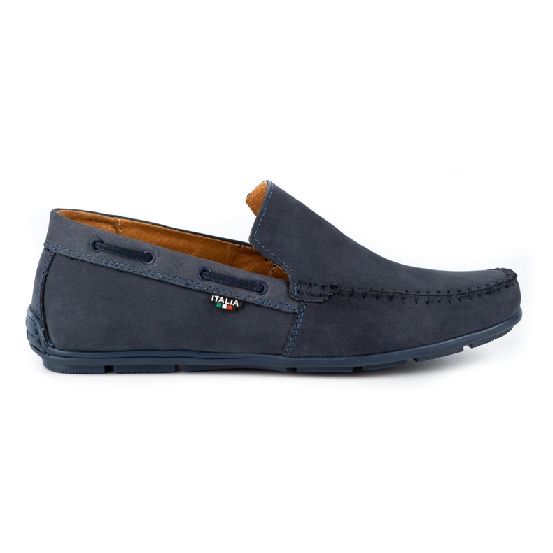 Olivier Mocasines hombre piel 085KNT azul marino
