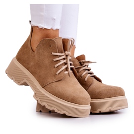 Zapatos En La Suela Masiva Nicole 2701/060 Beige