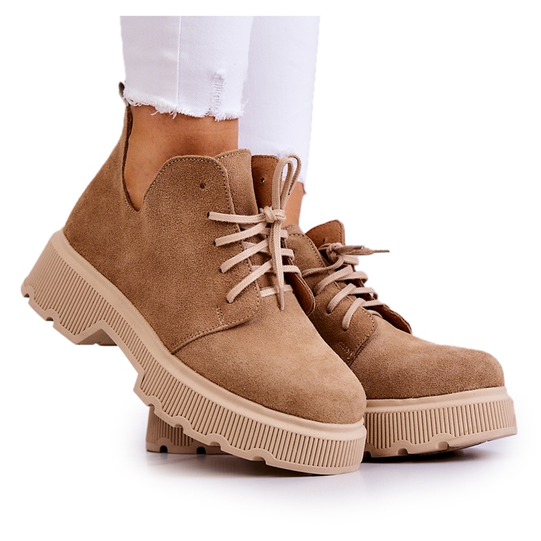 Zapatos En La Suela Masiva Nicole 2701/060 Beige
