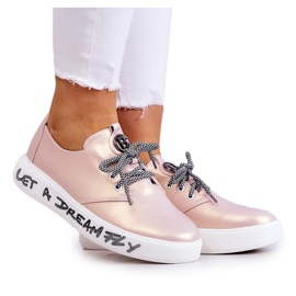 S.Barski Deportivas De Mujer De Piel Con Rosa Carrey Metalizado beige rosado S.Barski Deportivas De Mujer De Piel Con Rosa Carrey Metalizado beige rosado