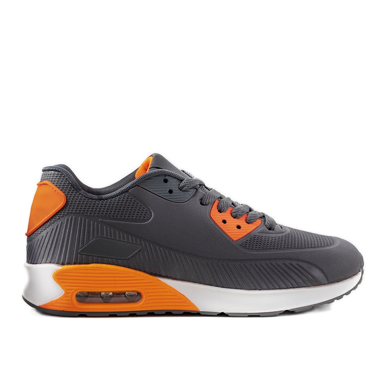 Zapatillas deportivas grises con inserciones Lenard de neón naranja