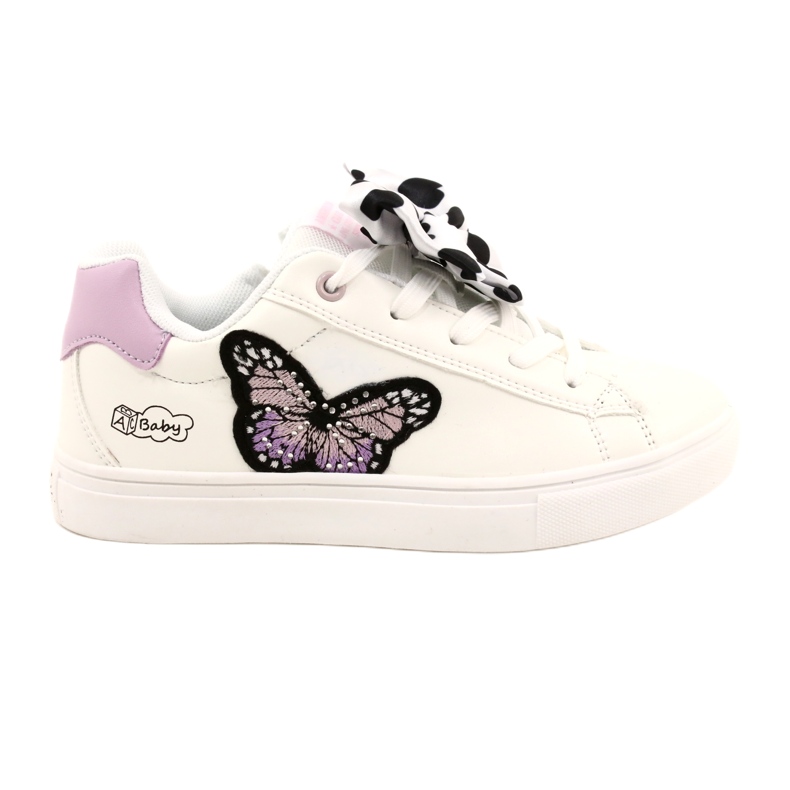 Deportivas blancas con lazo y mariposa American Club ES64 blanco