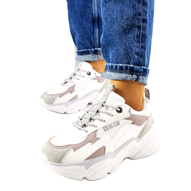 Zapatillas de Mujer Big Star HH274255 beige blanco
