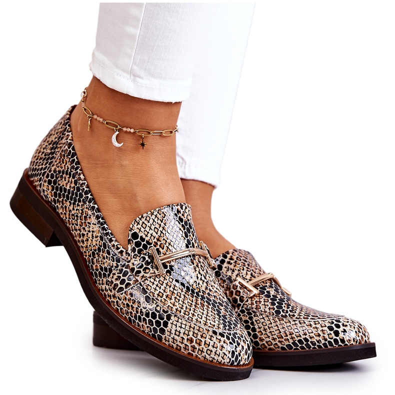 Mocasines Mujer Laura Messi 2307 Beige-Negro