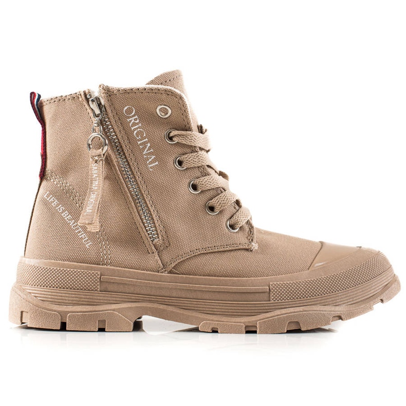 Sabatina Zapatillas con cremallera beige