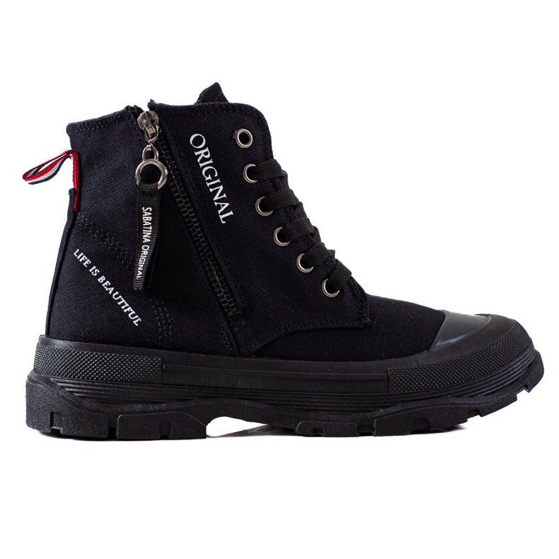 Sabatina Zapatillas con cremallera negro