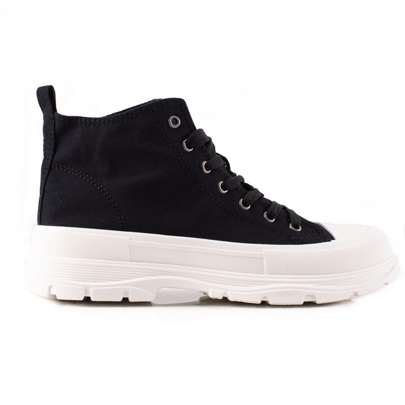 TRENDI Zapatillas cómodas en la plataforma negro