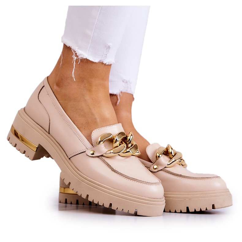 PA2 Mocasines Mujer Mocasines Piel Beige Mollie