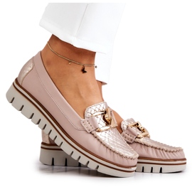 Lemar Mocasines Mujer Piel Plataforma Venesia Beige