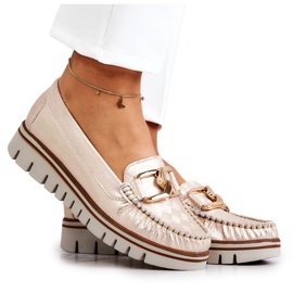 Lemar Mocasines De Mujer En Piel Sobre La Plataforma Golden Venesia dorado Lemar Mocasines De Mujer En Piel Sobre La Plataforma Golden Venesia dorado