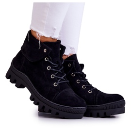 S.Barski Botas Ante Atadas Negro Dalles