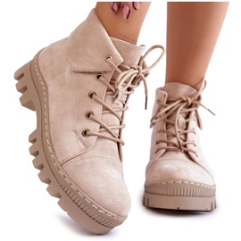 S.Barski Botas Ante Atadas Beige Claro Dalles