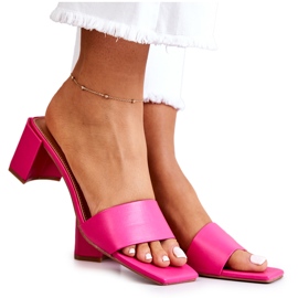 FJ1 Zapatillas Tacón Piel Rosa Netty rosado