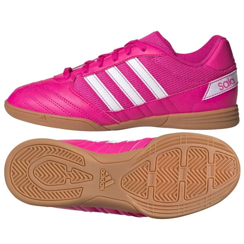 Botas de fútbol adidas Super Sala Jr G55911 rosas y morados