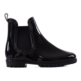 TRENDI Botas de lluvia lacadas en negro