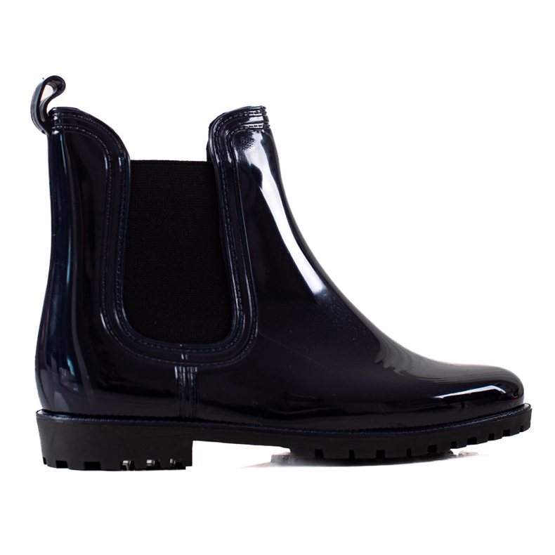TRENDI Botas de lluvia azul marino lacadas