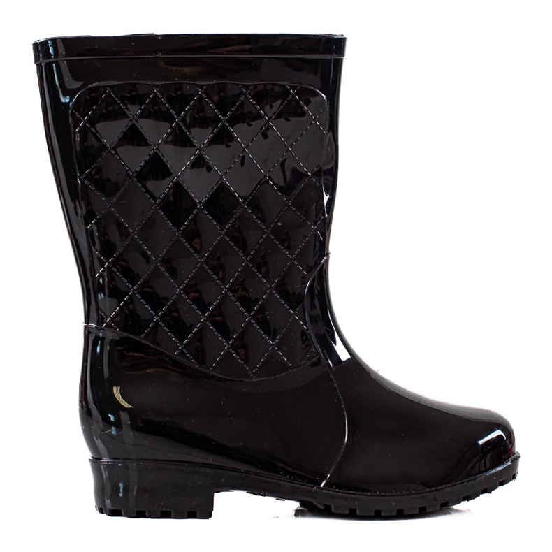 TRENDI Botas de agua negras acolchadas negro