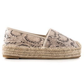 Bestelle Alpargatas Plataforma Estampado Serpiente beige