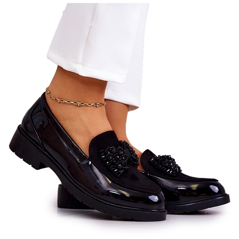 S.Barski Mocasines Lacados Elegantes Mocasines Negro Belice