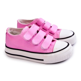 Deportivas Infantiles Con Velcro Rosa Bernie