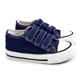 Deportivas Infantiles Con Velcro Azul Marino Bernie