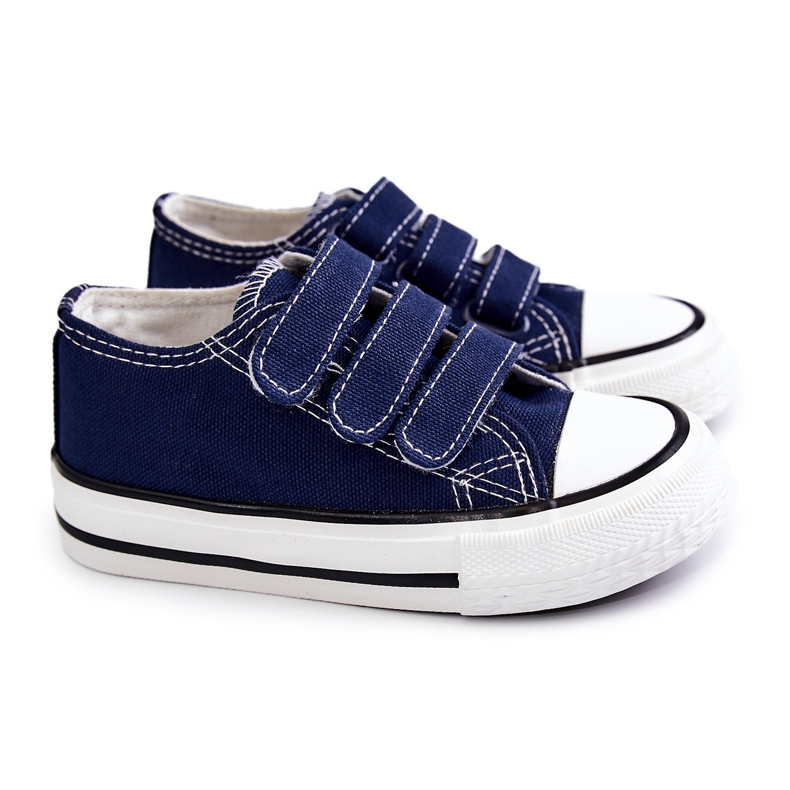 Deportivas Infantiles Con Velcro Azul Marino Bernie
