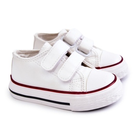 Deportivas Infantiles De Piel Deportivas Con Velcros Blanco Foster