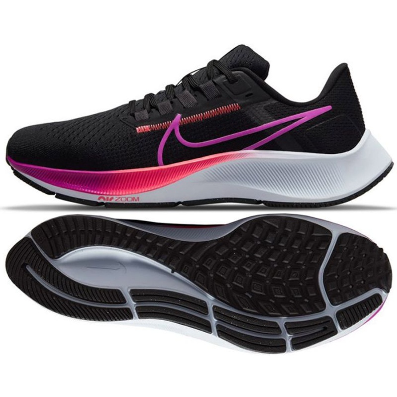 Nike Air Zoom Pegasus 38 W CW7358 011 zapatillas de running negro violeta rosado
