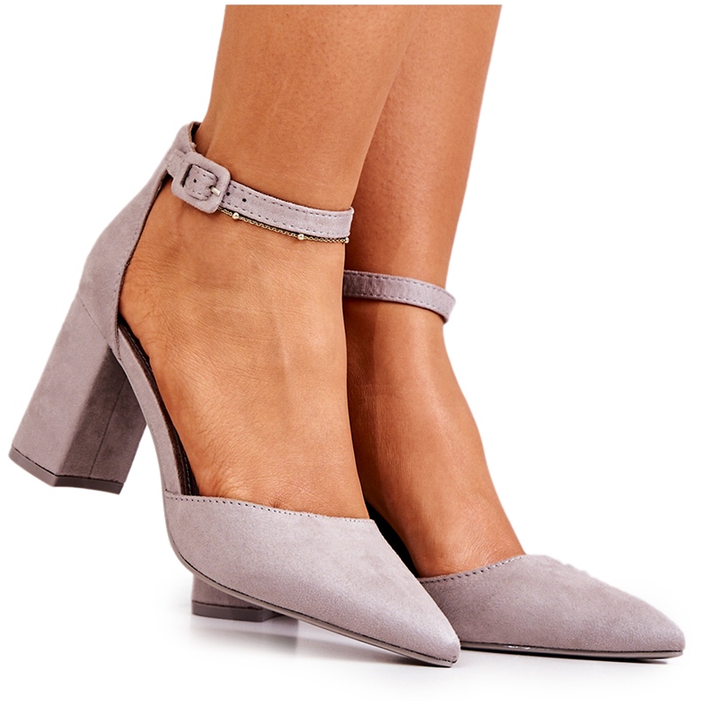 PS1 De Mujer Zapatos De Salón Con Tacón Ante Gris Harye PS1 De Mujer Zapatos De Salón Con Tacón Ante Gris Harye