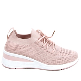 Zapatos cuña calcetín Binita Rosa rosado