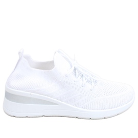 Zapatos cuña calcetín Binita Blanco