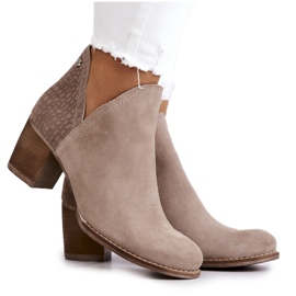 PL3 Botas Mujer Piel Con Tacón Gris Larsa