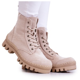 S.Barski Botas Trappers De Ante Con Pespunte Layden Gris Claro beige