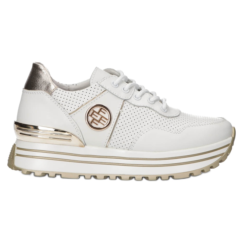 Zapatillas de cuero Filippo DP3538 / 22 WH blanco