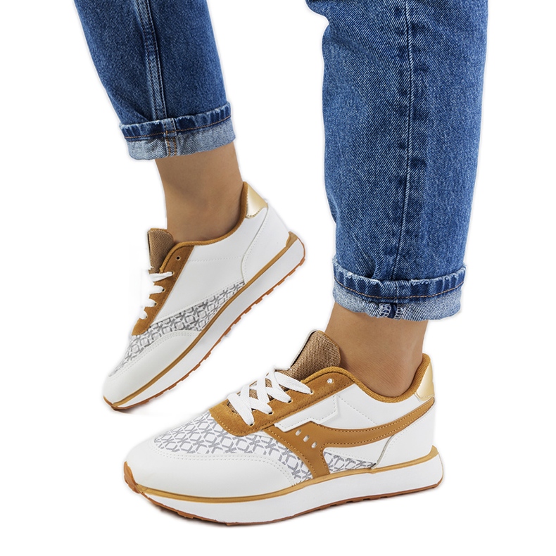 Deportivas blancas y marrones Chiara de mujer blanco