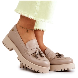 Zapatos mujer en piel Flecos Maciejka 05497-04 Beige